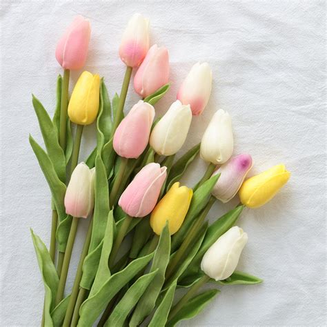 The stems are made of flexible plastic and inside steel wire,. . Fake tulips that look real